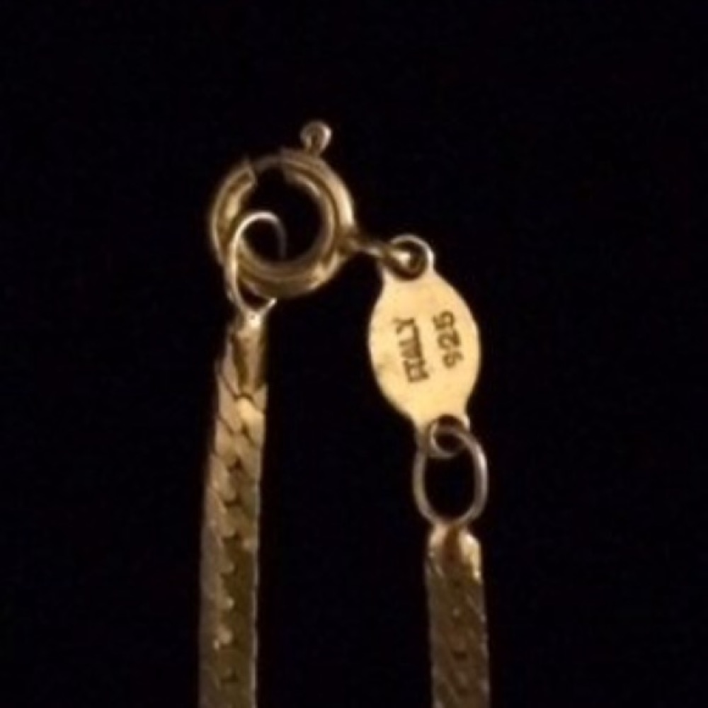 18" Silver Flat Snake Chain w/ Greek Cross Vintage - Picture 7 of 8